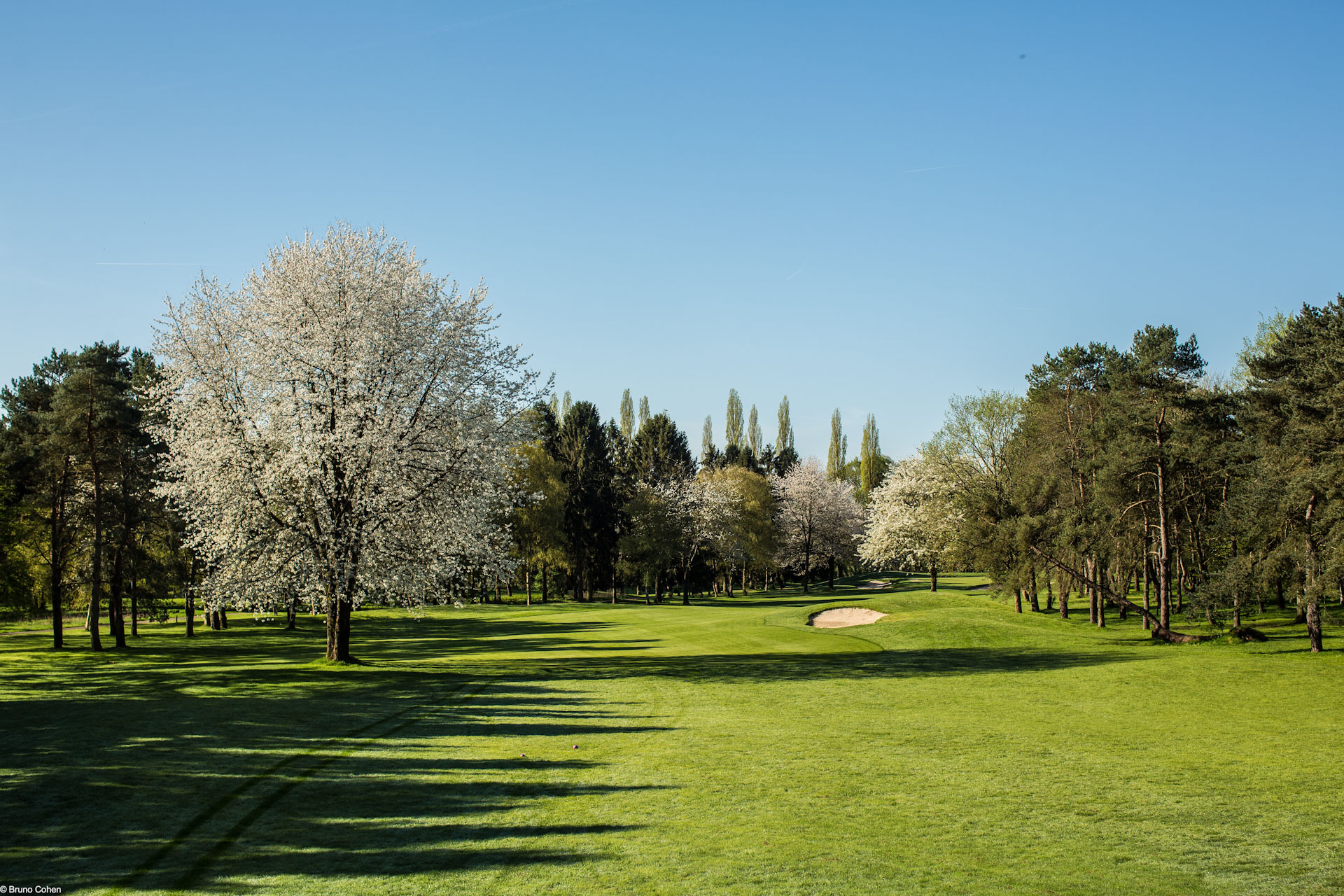 Down the fairway at Apremont Golf Club, around Paris, France