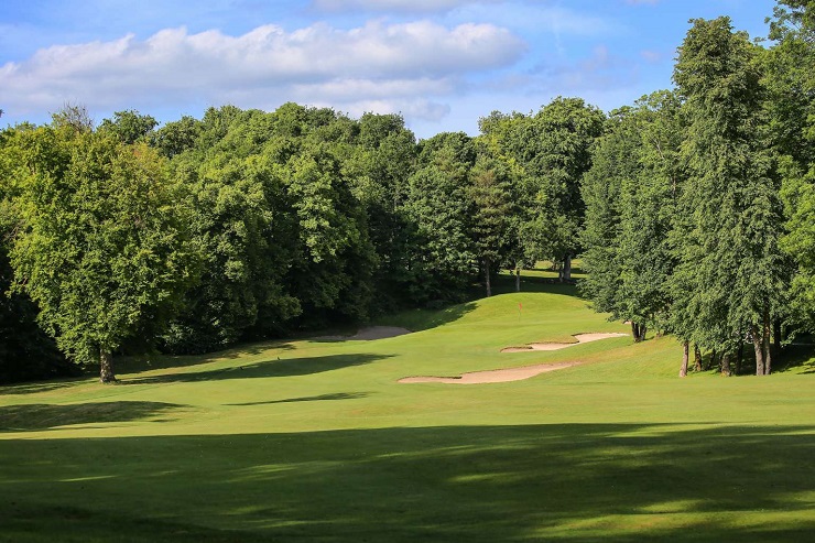 Mature trees at Chateau d'Augerville golf club, south of Fontainebleau, France