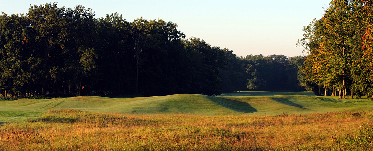 The eleventh hole at Chantilly Longeres golf club, around Paris, France
