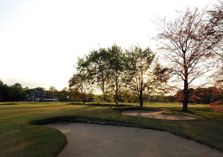 Heading to the clubhouse at Chantilly Vineuil Golf Club, around Paris, France