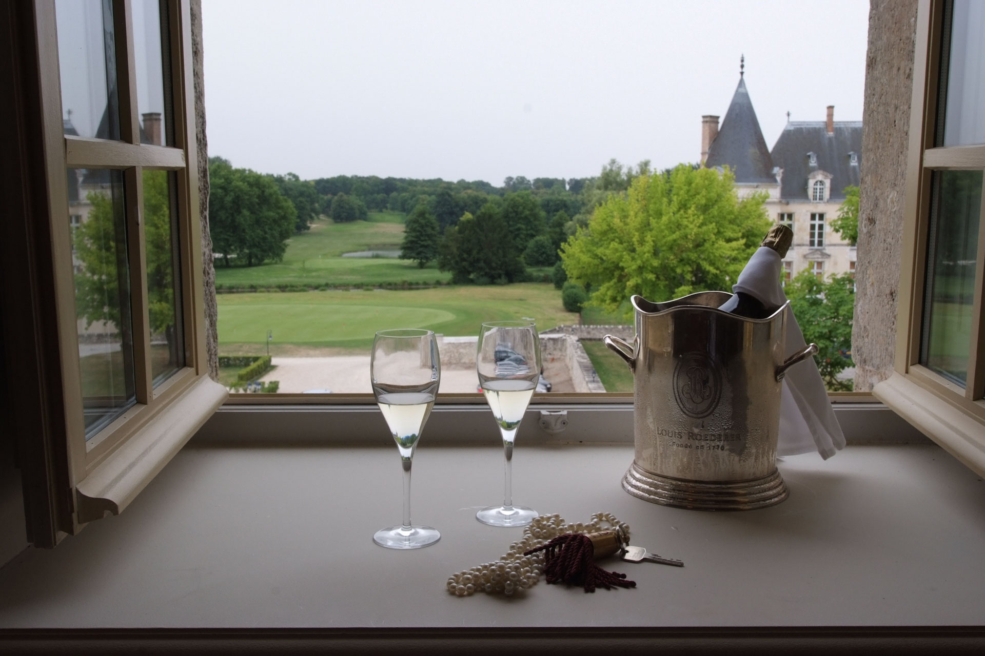 View onto the course from Chateau d'Augerville, near Fontainebleau, France