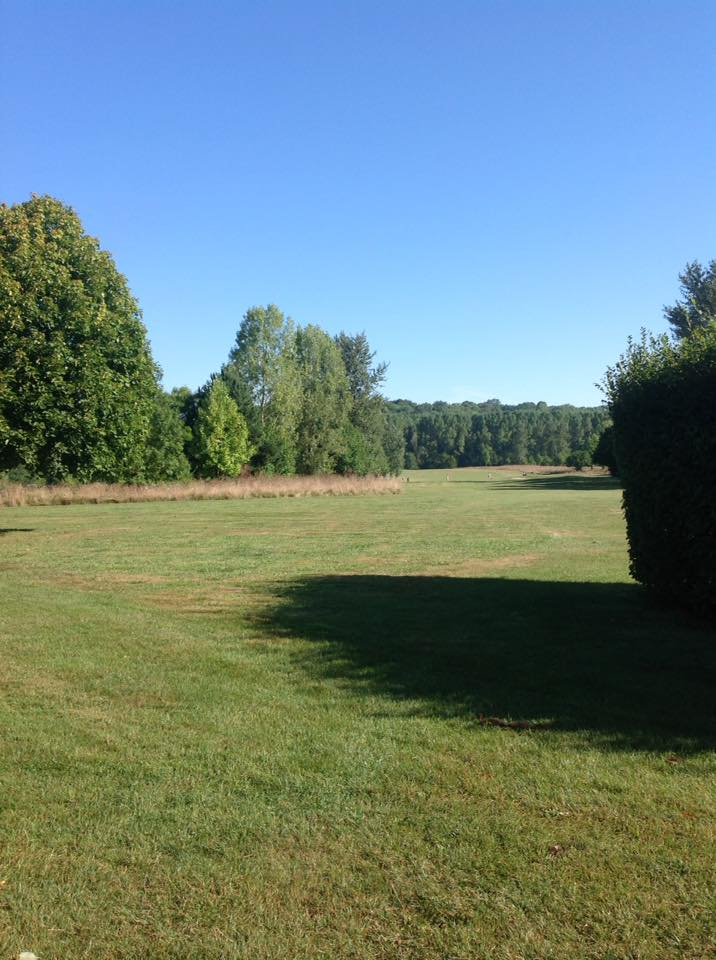 Magnificent trees line Raray golf course, around Paris, France