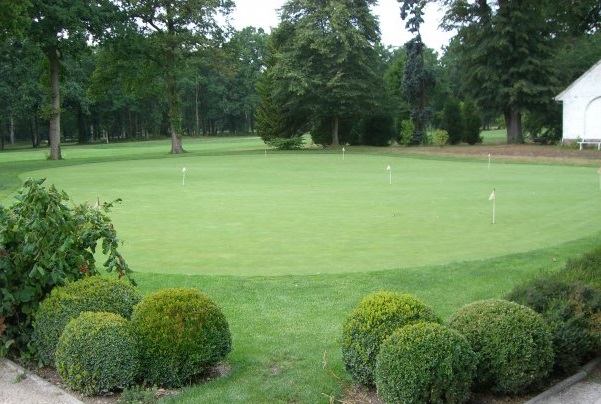 The practice green at International Club dy Lys Golf Club, Chantilly, France