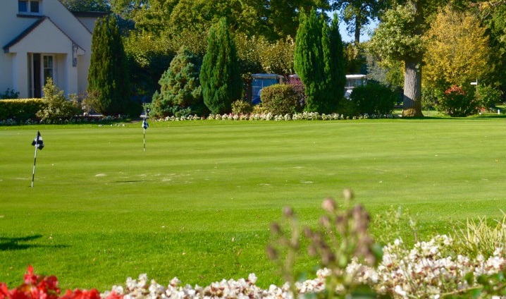 The practice green at International Club dy Lys Golf Club, Chantilly, France