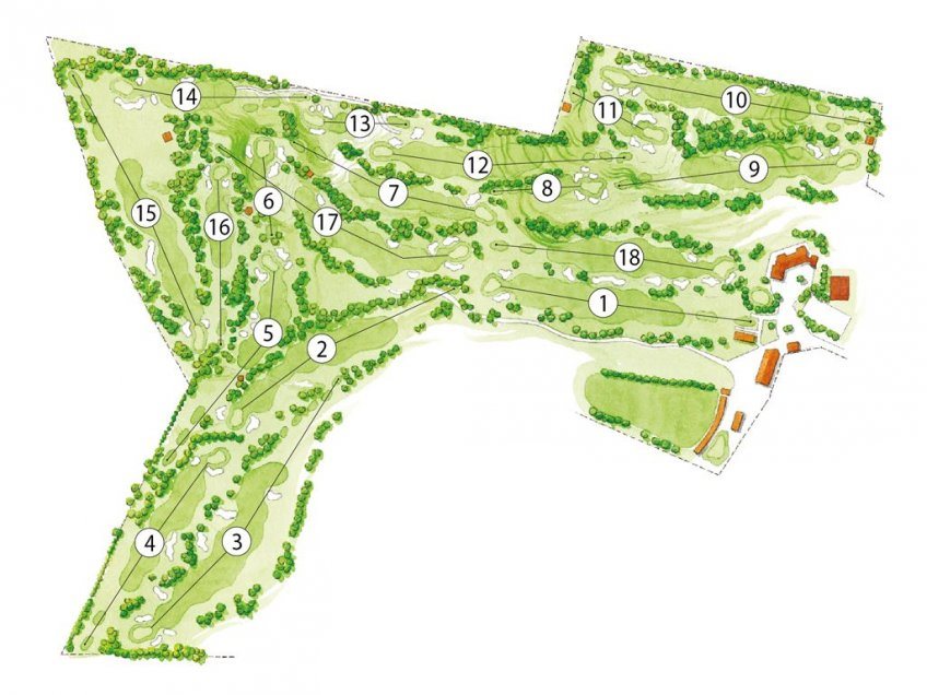 The layout at Saint Cloud Golf Club, Versailles, France