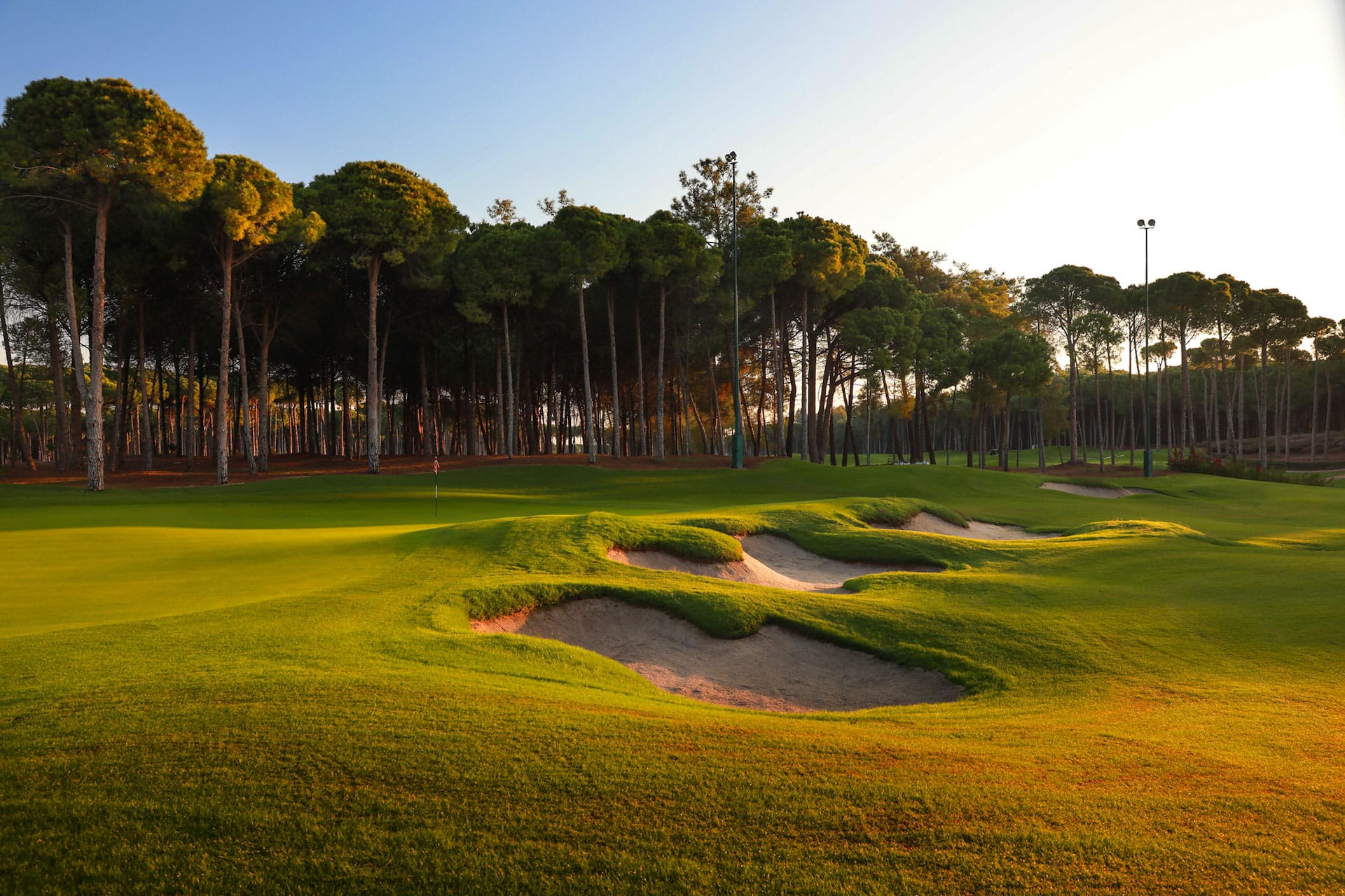 Towards the green at Regnum Carya Golf Course, Belek, Turkey. Golf Planet Holidays