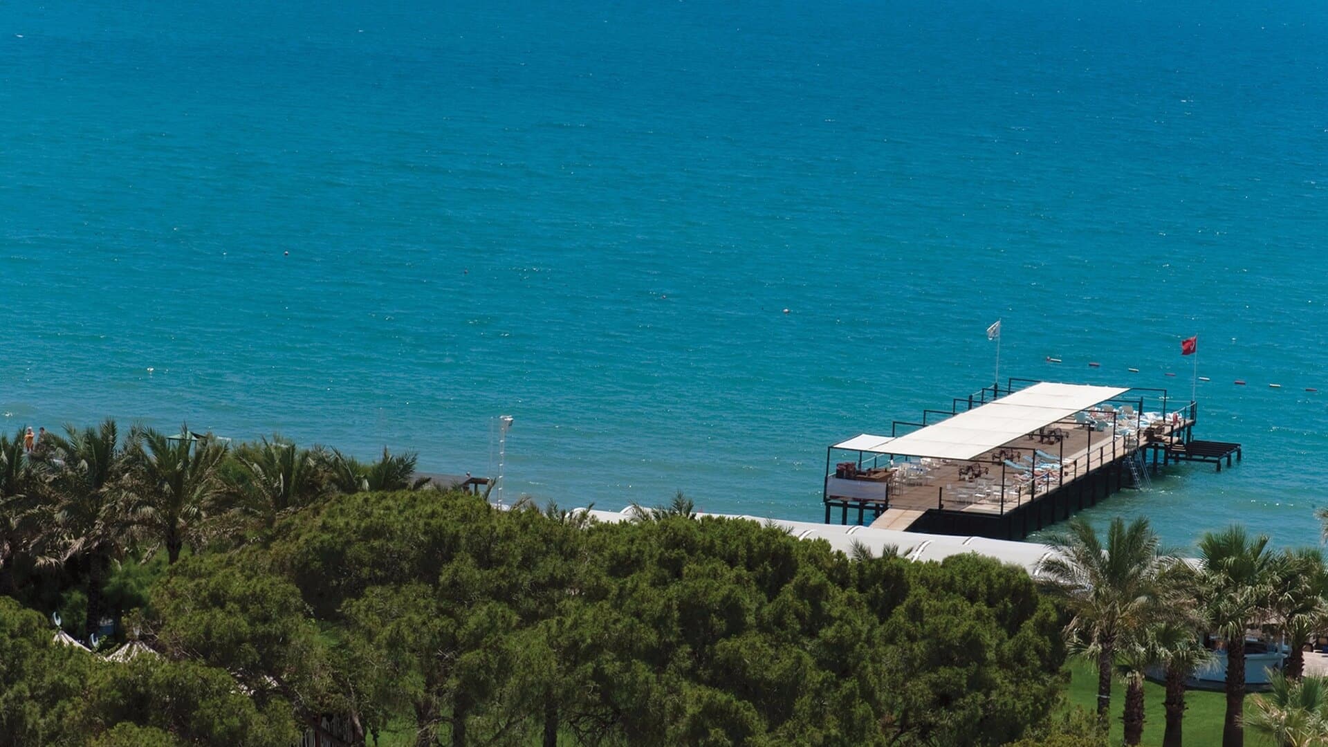 View down to the coast from Cornelia De Luxe Resort, Belek, Turkey