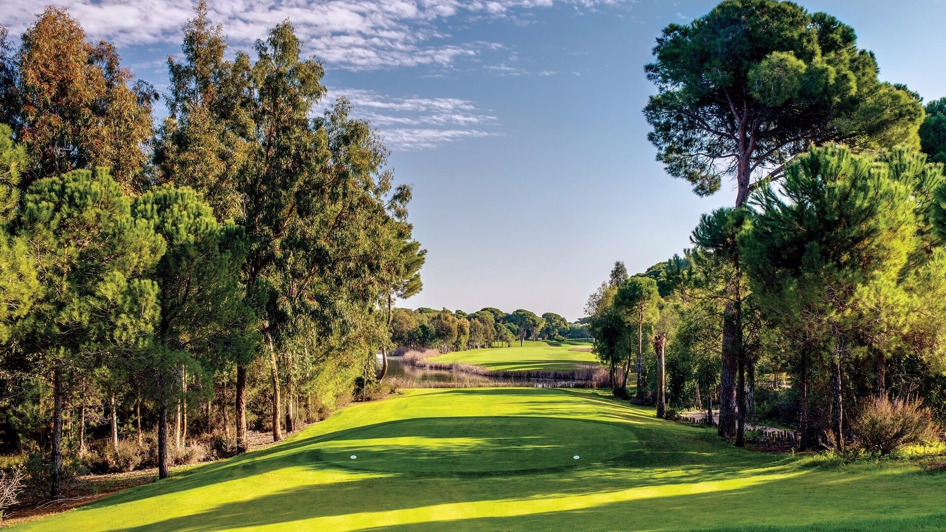 Down the fairway on Cornelia Faldo Golf course, Belek, Turkey