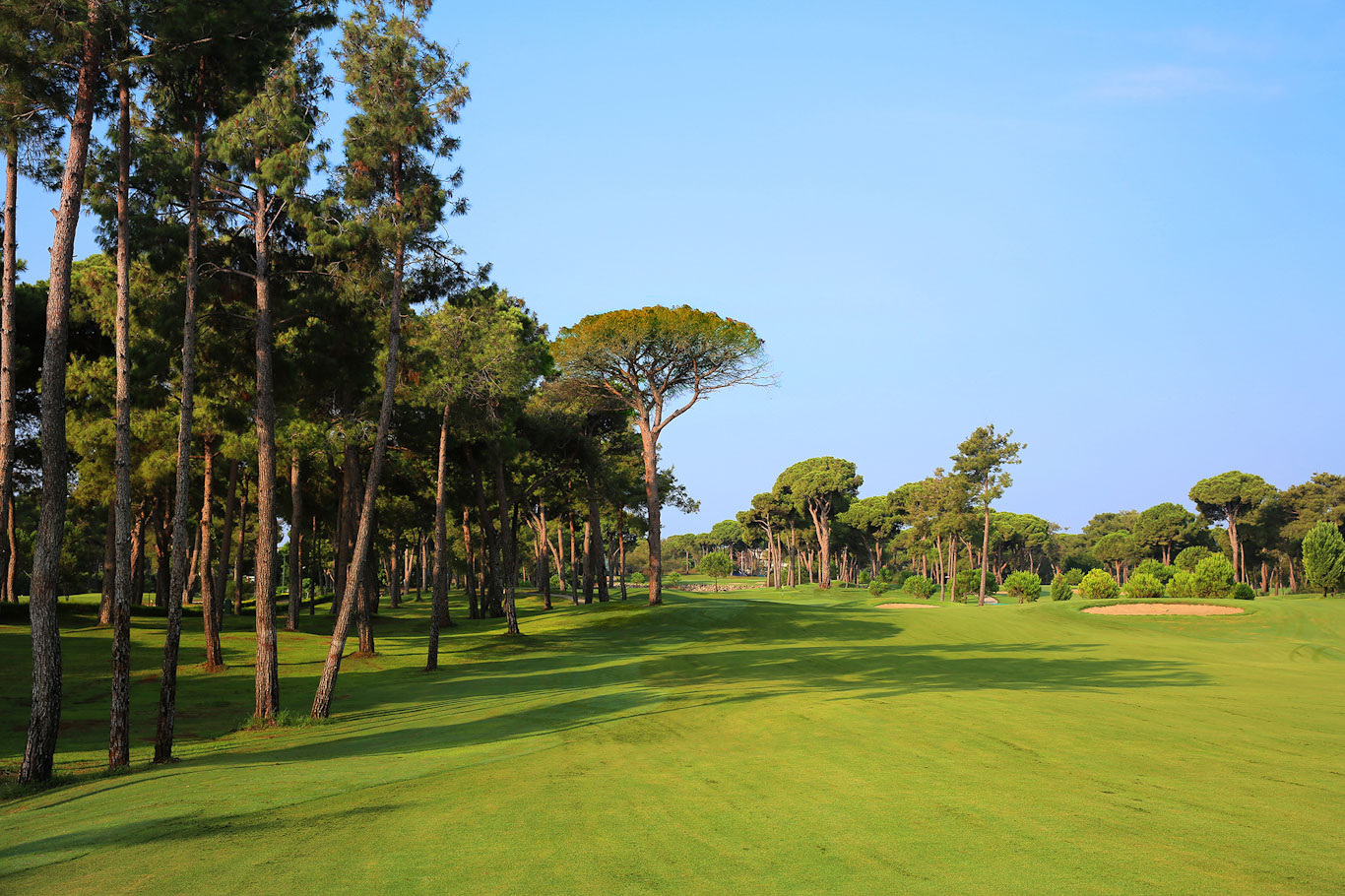 Trees line the 11th fairway on Gloria New Golf course, Belek, Turkey