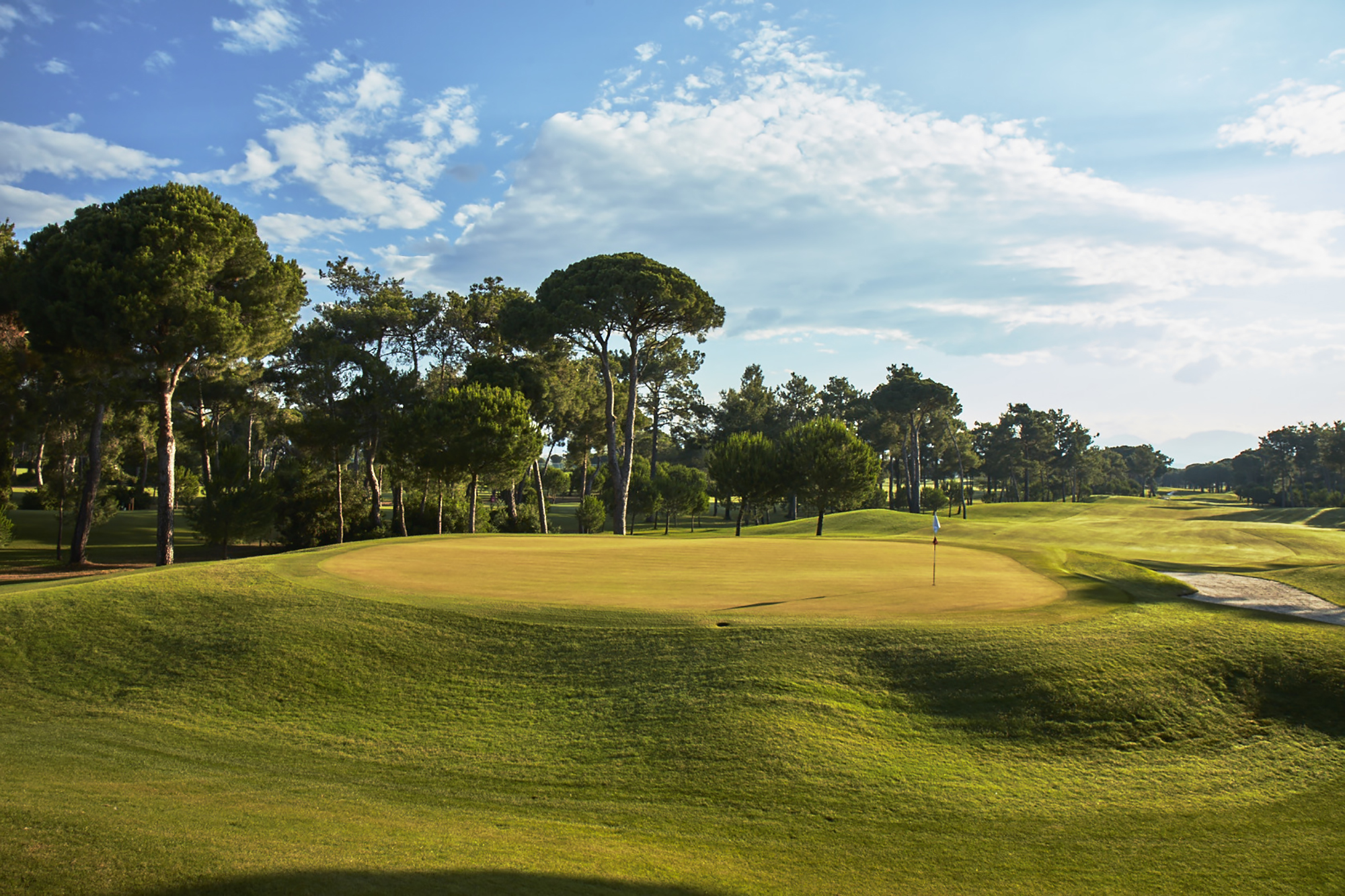 On the green on Gloria New Golf course, Belek, Turkey