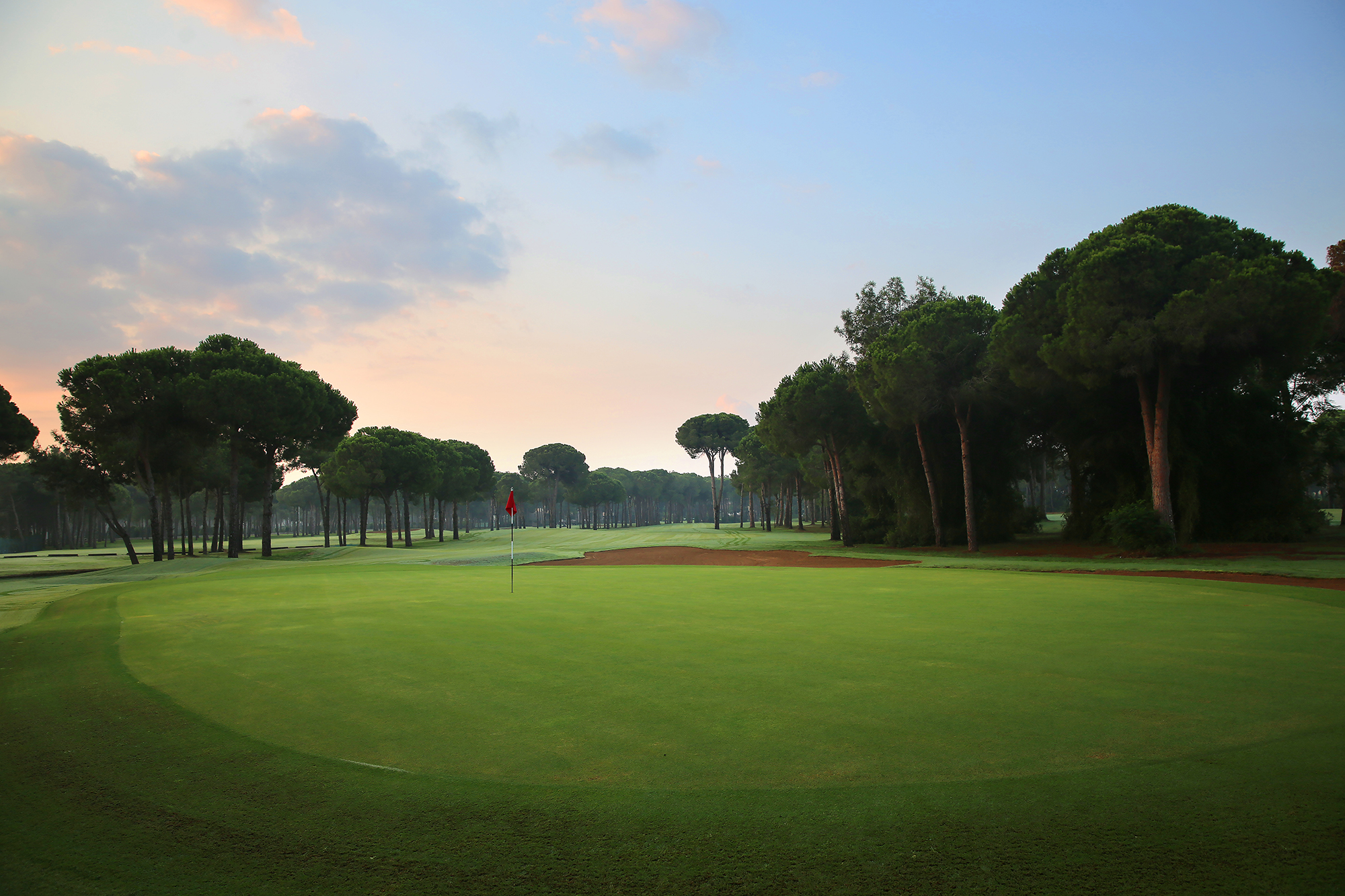 Tree lined fairway on Gloria Old Golf Course, Belek, Turkey