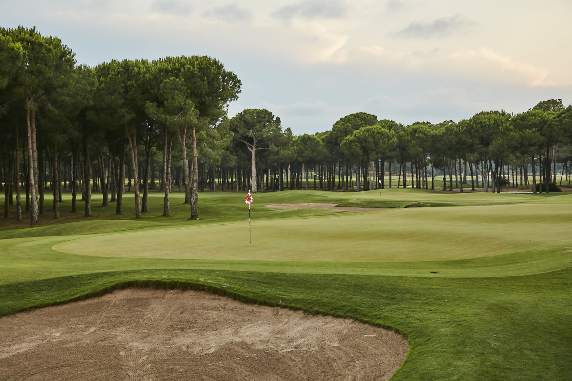 On the green at Gloria Old Golf Course, Belek, Turkey