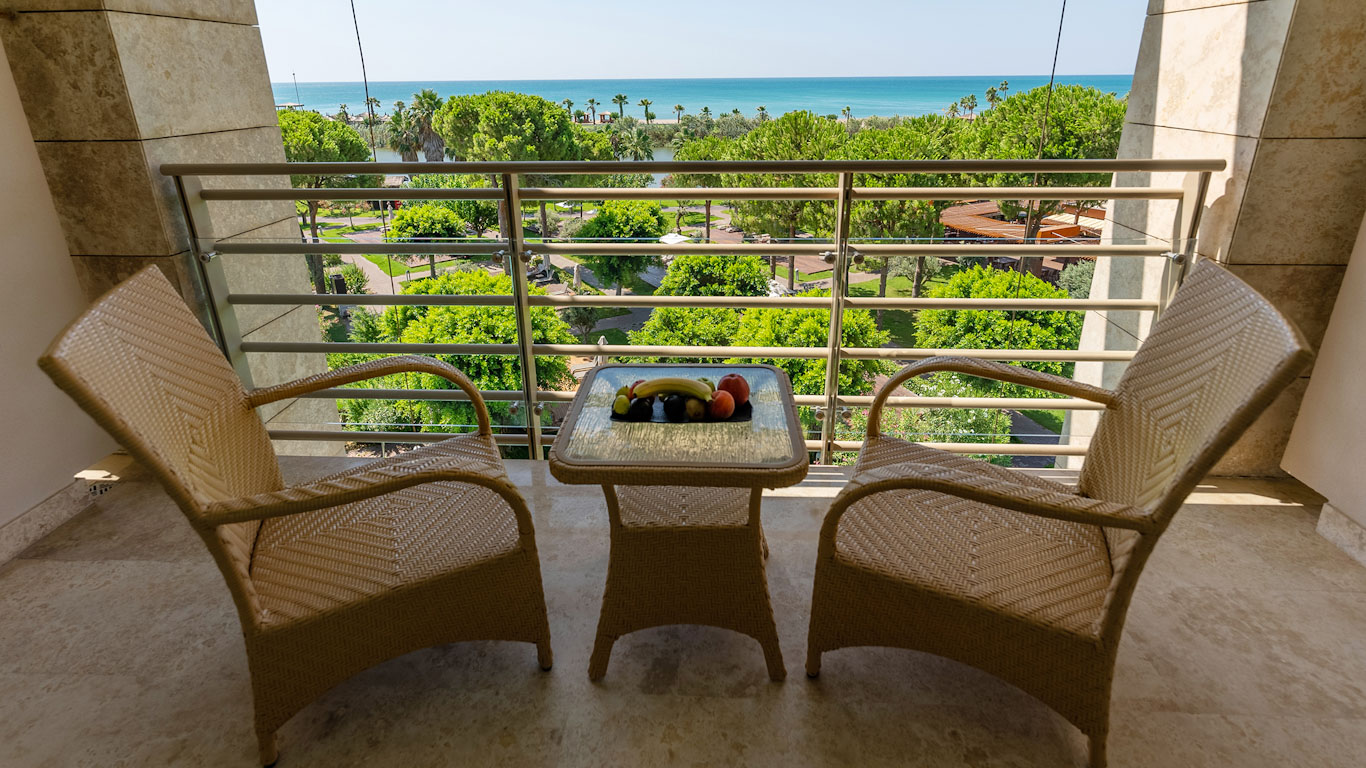 Your balcony at Gloria Serenity Hotel, Belek, Turkey