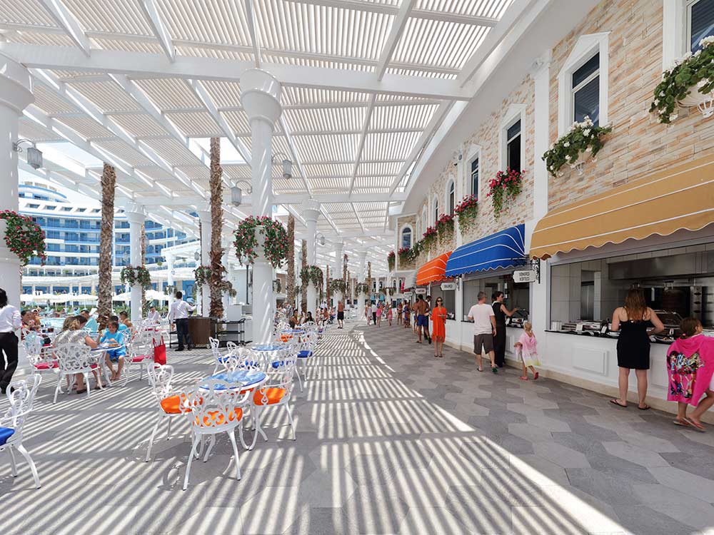 The food square at the Sueno Hotel Deluxe, Belek, Turkey
