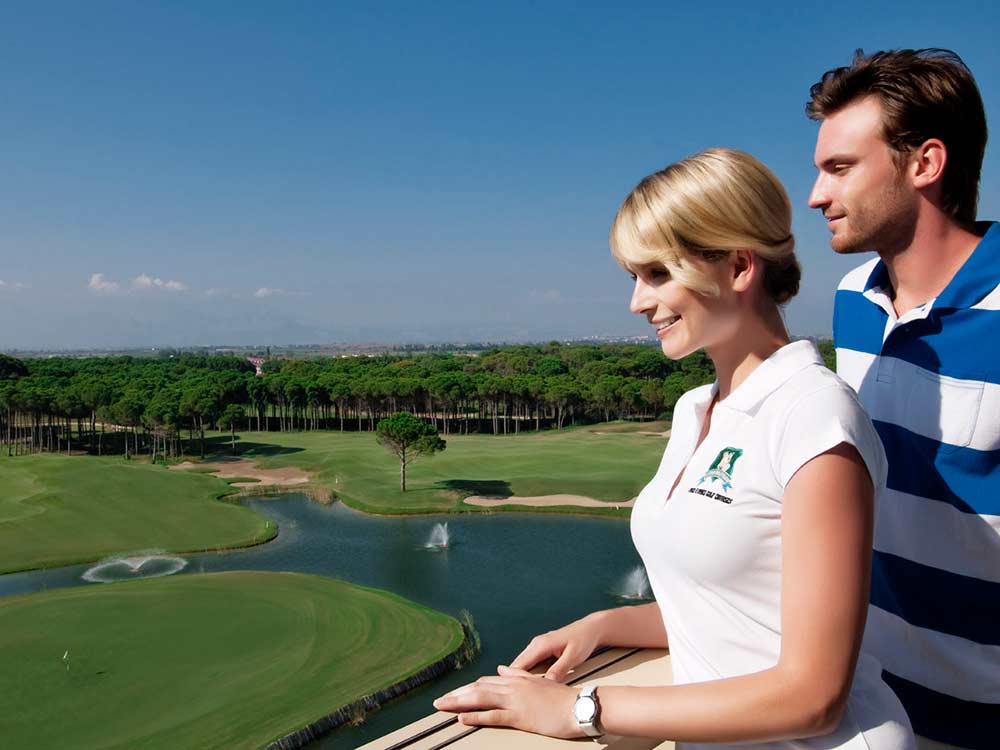 Great golf view from the balcony at Sueno Golf Hotel, Belek, Turkey