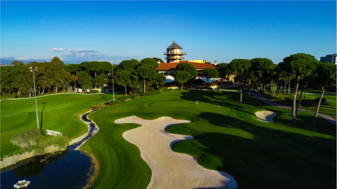 Towards the clubhouse at Montgomerie Maxx Royal Golf Course, Belek, Turkey