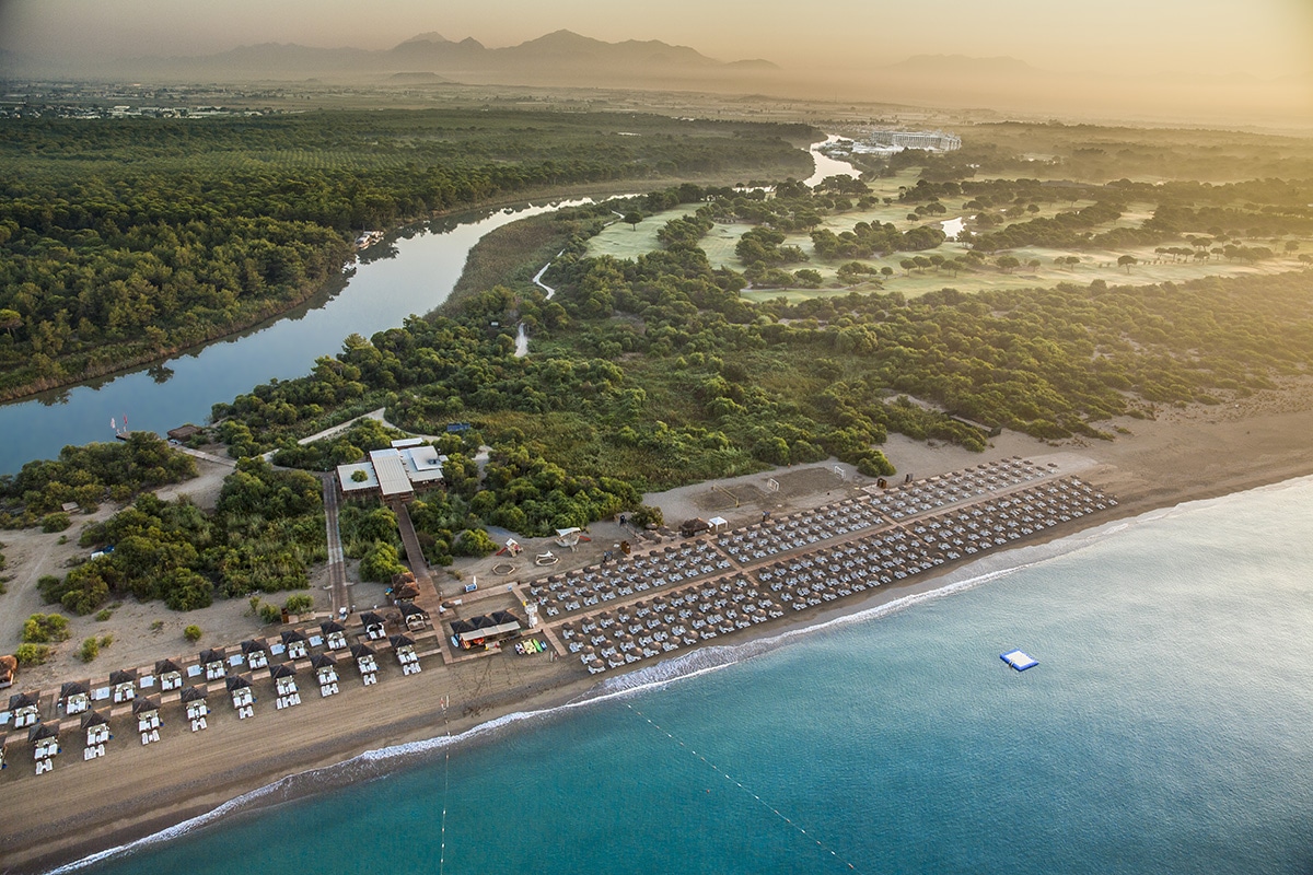 Aerial view of Titanic Deluxe Golf Resort, Belek, Turkey