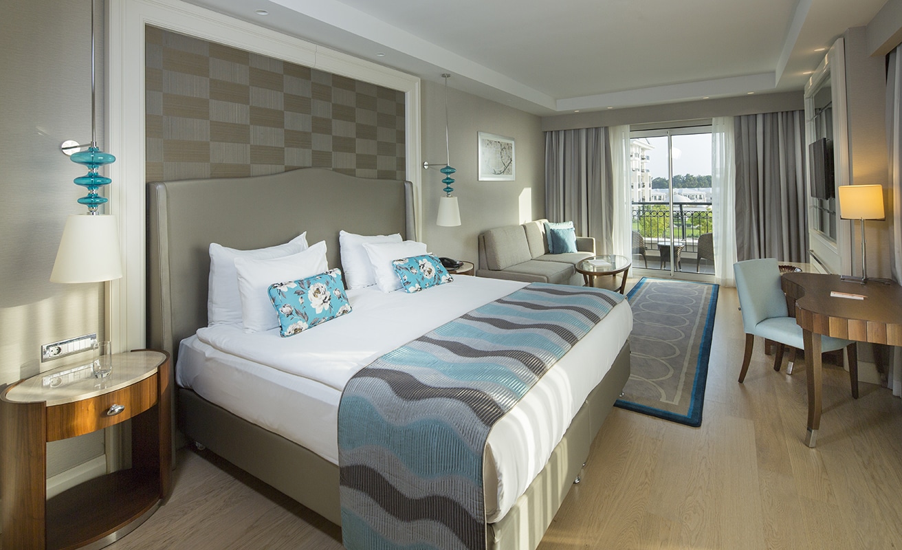 A riverside double room at Titanic Deluxe Golf Resort, Belek, Turkey