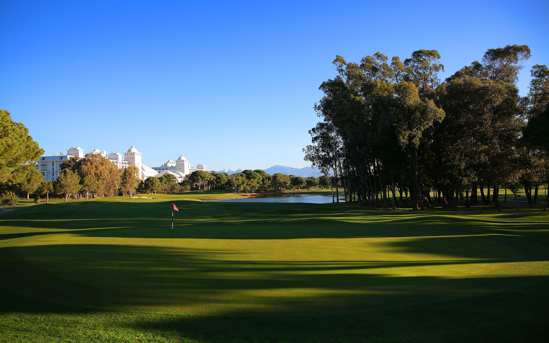 Looking back over the hotel at Titanic Golf Resort, Belek, Turkey