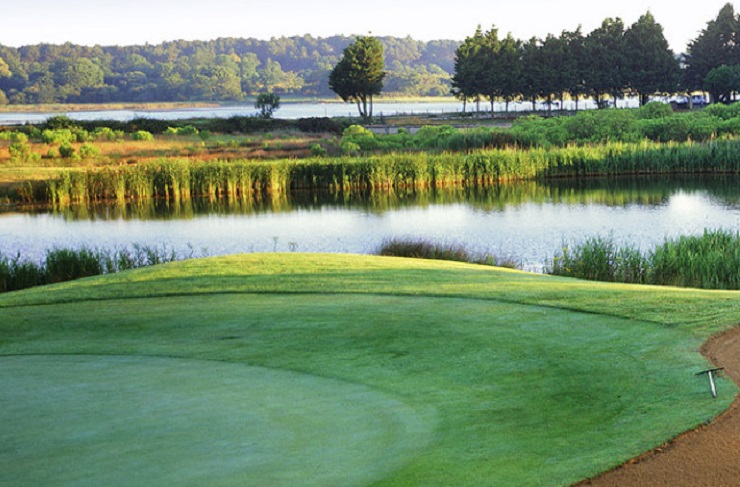Sand and water at Baden Golf Club, Brittany, France