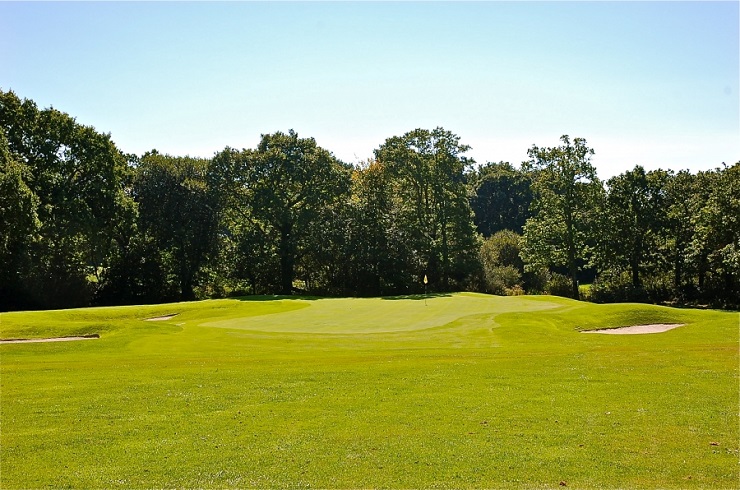 Towards the green at Cornouaille Golf Club, Brittany, France