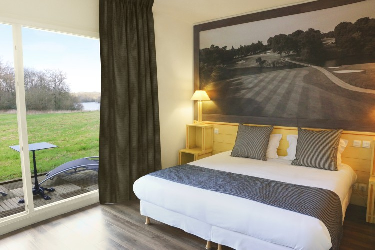 A double bedroom at Golf Hotel Saint Malo, Le Tronchet, Brittany, France