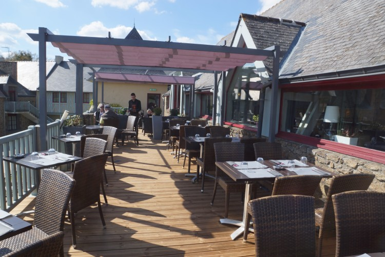 Dine on the terrace at Golf Hotel Saint Malo, Le Tronchet, Brittany, France