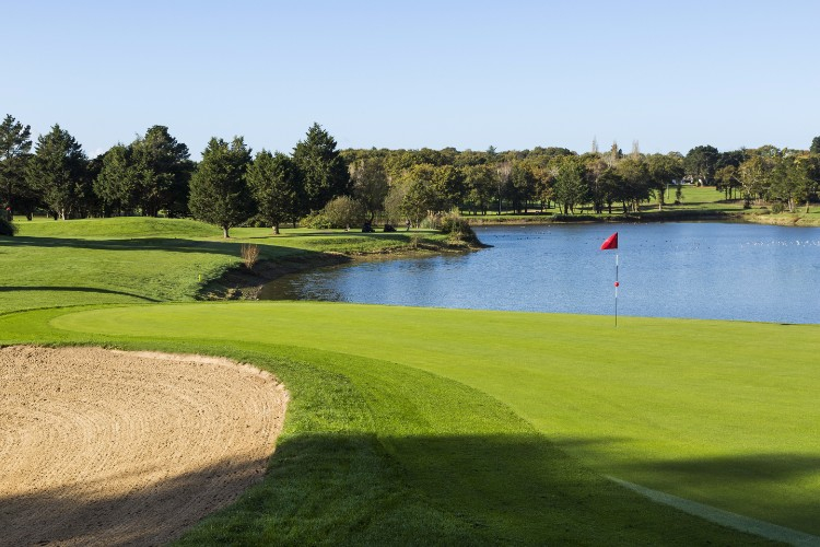 A careful bunker shot at La Baule, Brittany, France