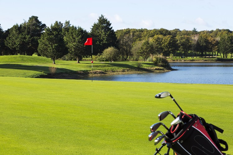 Ready to play golf at La Baule, Brittany, France