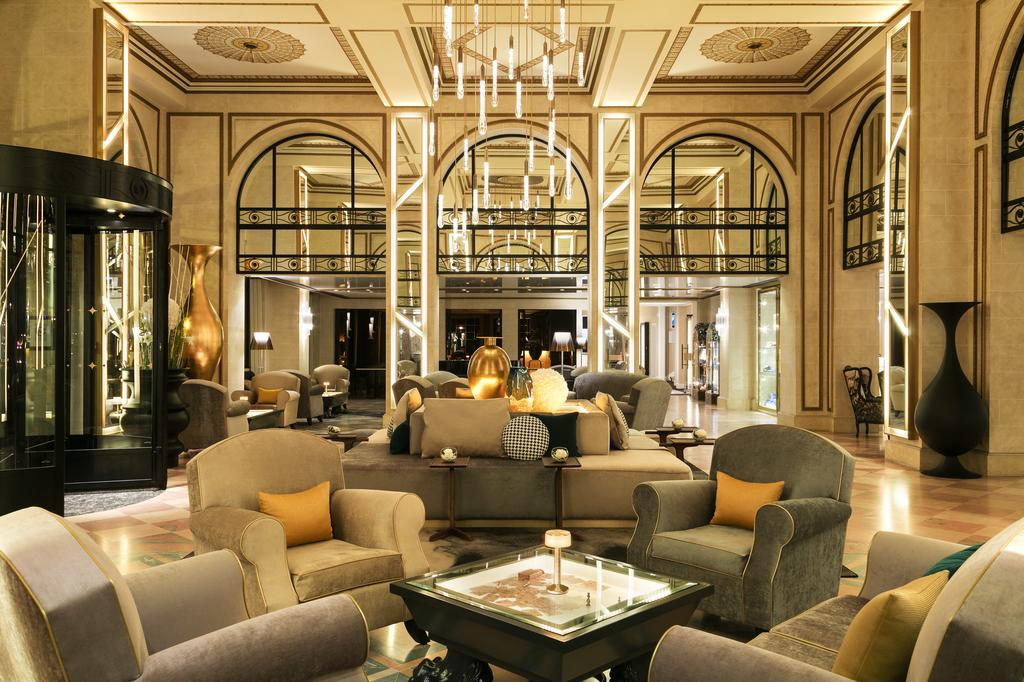 The lounge at Hotel Barriere L'Hermitage, La Baule, Brittany, France