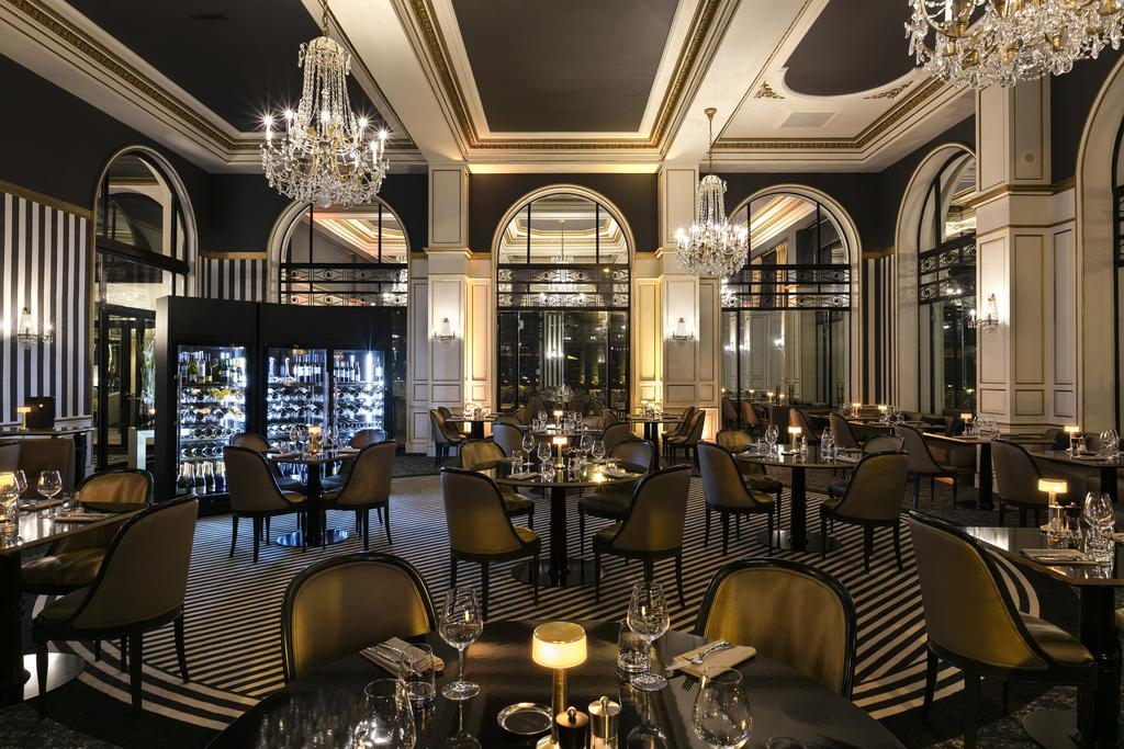 The beautiful restaurant at Hotel Barriere L'Hermitage, La Baule, Brittany, France
