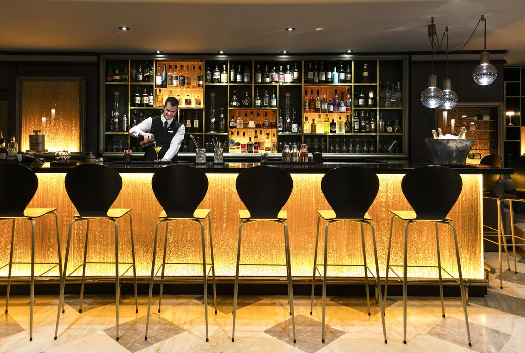 The bar at Hotel Barriere lâ€™Hermitage, La Baule, Brittany, France