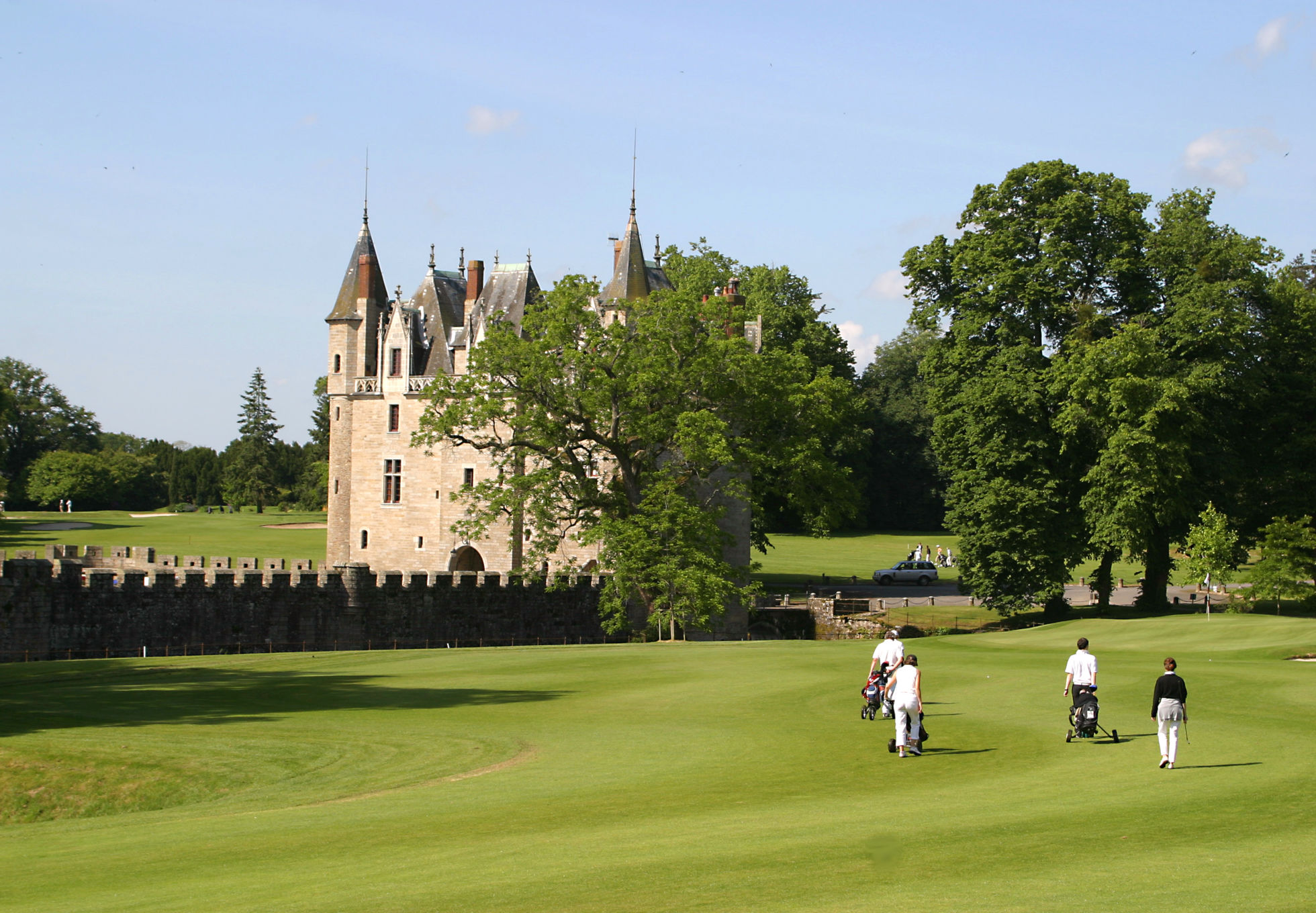 Heading up the fairway at La Bretesche Golf Club, Brittany, France
