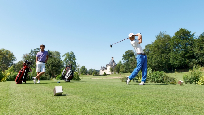 On the tee at Les Ormes Golf Club in Brittany, France. Golf Planet Holidays