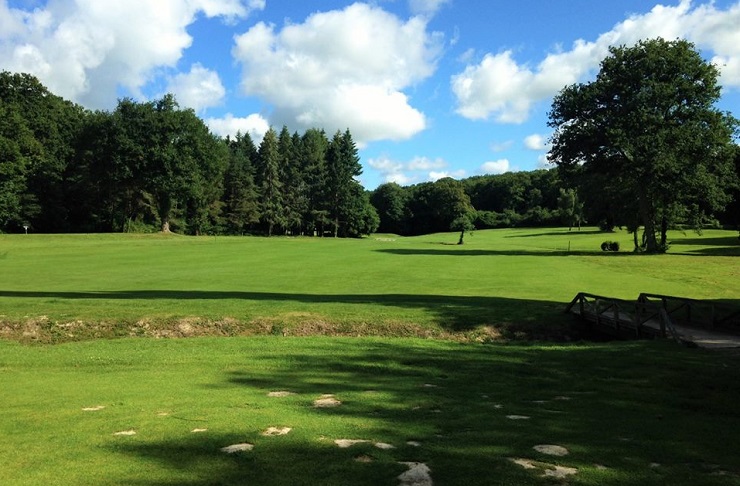 Down the fairway at Nantes La Vigneux golf club, Brittany, France