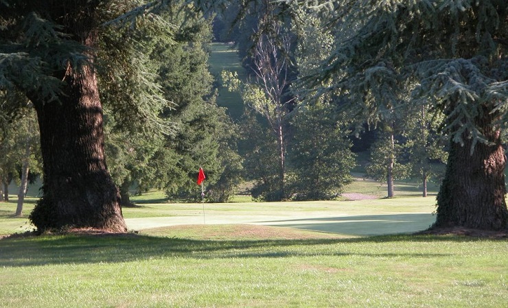 On the green at Nantes La Vigneux golf club, Brittany, France