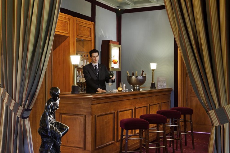 The bar at Relais et Chateaux Castel Marie Louise , La Baule, Brittany, France