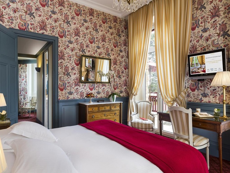 A bedroom at Relais et Chateau Castel Marie Louise, La Baule, Brittany, France