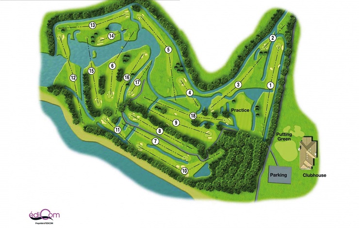 The layout at Rhuys-Kerver Golf Club, Brittany, France