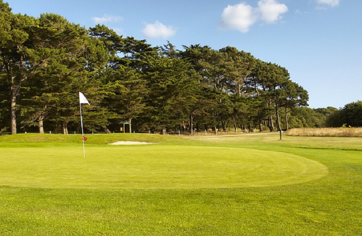 On the green at Rhuys-Kerver Golf Club, Brittany, France