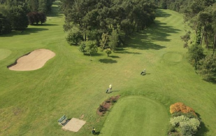 Off down the fairway at Saint Laurent Golf course, Brittany, France