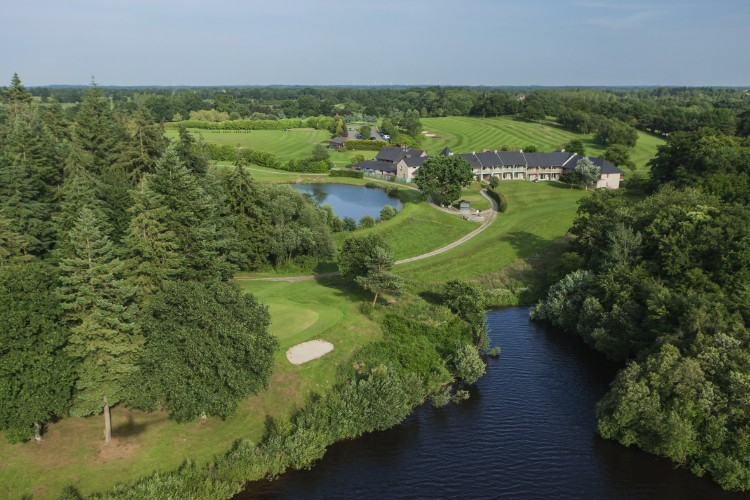 Over view of the clubhouse and hotel at Saint Malo Golf Club, Brittany, France