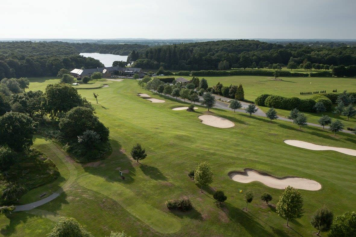 Aerial view over Saint Malo Golf Club, Brittany, France