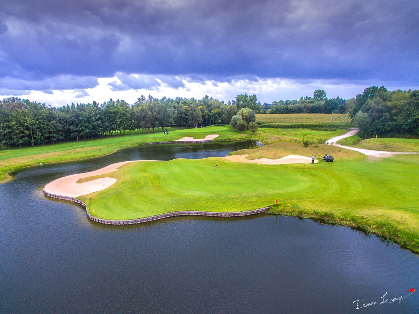 Plenty of water on Damme Golf Course, near Bruges, Belgium