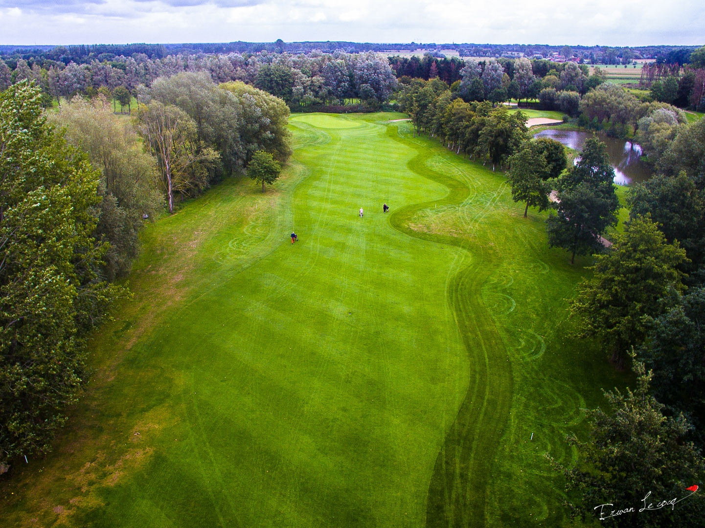 Heading down the fairway at Damme Golf Course, near Bruges, Belgium