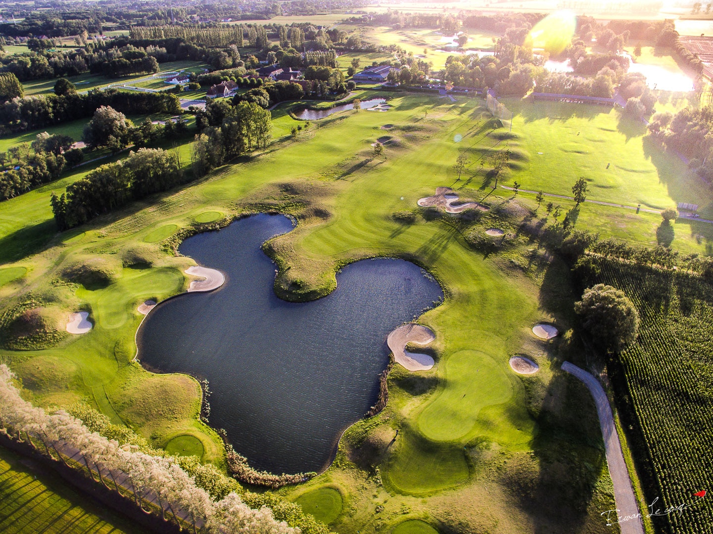 Aerial view of Damme Golf Club, near Bruges, Belgium