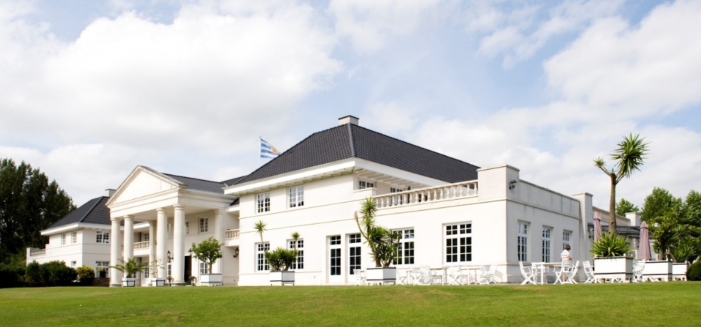 The elegant clubhouse at Oostburg Golf Club, Holland
