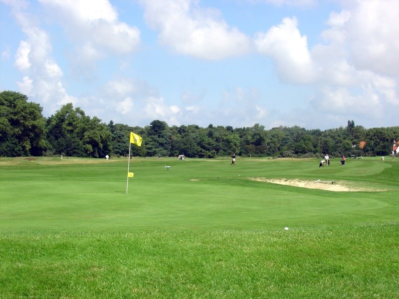Ready to putt at Royal Zoute Golf Club, near Bruges, Belgium