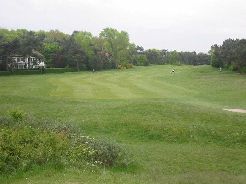 Tree-lined fairways at Royal Zoute Golf Club, near Bruges, Belgium