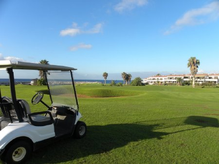 Down the fairway at Amarilla Golf Course, Tenerife